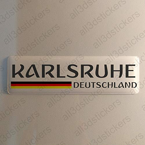 Karlsruhe Deutschland Aufkleber Karlsruhe 120x30mm Autoaufkleber Flagge 3D Fahne Germany