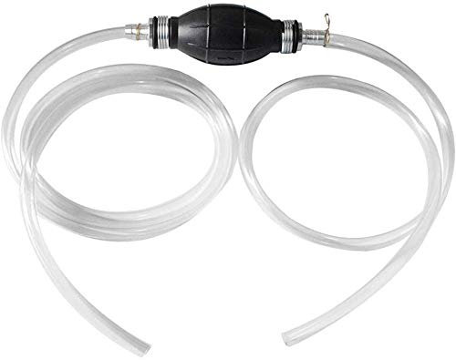 Bomba de Sifón Manual de Transferencia de Gas/Aceite/Agua/Combustible, Manguera de Sifón de Gasolina, Bomba de Transferencia de Combustible con 2 Mangueras Ecológicas por Poweka (10 mm)