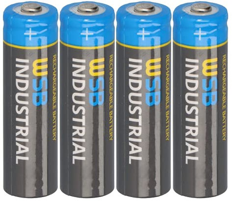 WSB Pack of 4 Solar Mignon AA Batteries – Rechargeable Batteries – 3.2 V 1.92 Wh LiFePo4 High Performance Battery Specially for Solar Lights Solar Fairy Lights Solar Light