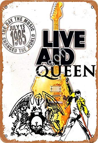 None Branded Live Aid Queen Blechschild Wanddekor Retro Metallplakat Painted Art Poster Dekoration Plaque Party Spielzimmer Warnung Band Yard Garden