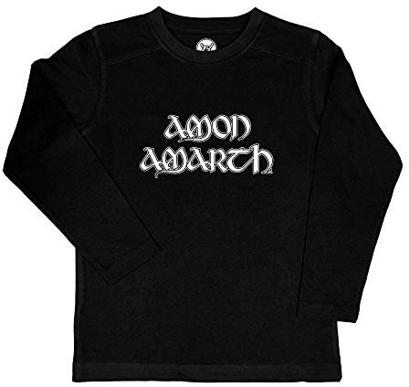 Metal Kids Amon Amarth (Logo) - Kinder Longsleeve, schwarz, Größe 116 (6-7 Jahre), offizielles Band-Merch