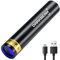 DARKBEAM Linterna UV 365nm USB Recargable V1 Lámpara de madera Torcia Luz negra, Mini LED de mano ultravioleta, Tamaño de bolsillo Resistente al agua, Detección de ropa para mascotas, Curado resina