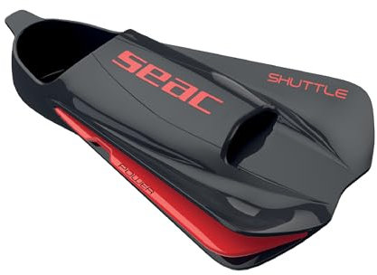 Seac Unisex Shuttle Schwimmflossen aus 100% Silikon, kurz, für Kraft- oder Cardio-Training, Schwarz/Rot, Größe 40/41