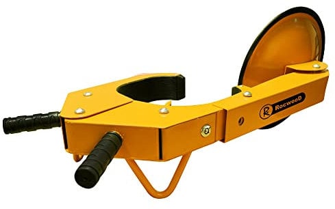 Wheel Clamp Heavy Duty Steel Car Van Safety Lock for Caravan Trailer Yellow Anti Theft Protection Security 2 Keys Car Motorhome Adjustable Tyre Claw Boot Weather Resistant Safety