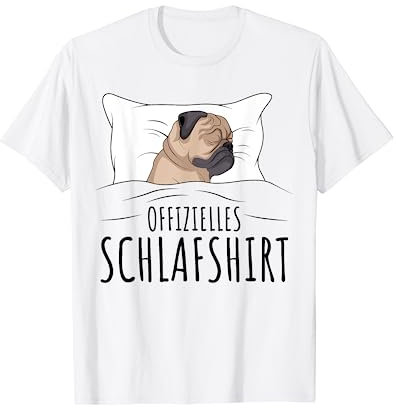 Offizielles Schlafshirt Schlafanzug Mops Hund Geschenkidee T-Shirt