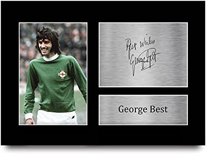 HWC Trading A4 George Best Irland Gifts gedrucktes Autogramm Bild für Fußballfans und Fans