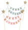 Meet-shop Kuchen Topper,Cake Topper Banner,2pcs“Happy Birthday”Geburtstags Kuchen Dekoration für Torten Cupcake Kindergeburtstag Party Pink Blau