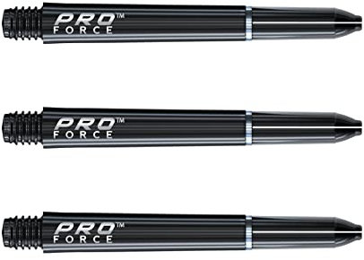 WINMAU Pro-Force Black Intermediate Nylon Ring Grip Dart Stems - 1 Set per Pack (3 shafts in total)