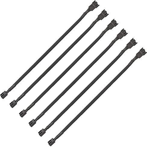 Guuzi 6pcs PWM Lüfter Verlängerungskabel 4Pin Stecker auf Buchse, Kompatibel mit PWM und 3Pin Lüfter für Computerlüfter und PC-Gehäuselüfter (26cm)