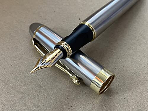 Rhapsody Jinhao x450 Fountain Pen 0.5mm Medium-Fine Nib Ink Pens (Stainless Steel)