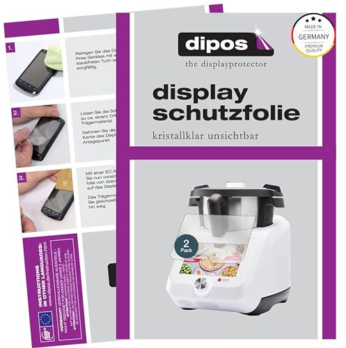 dipos I 2X Schutzfolien für Monsieur Cuisine smart SKMS 1200 A1 B2 Displayfolie klar Displayschutzfolie