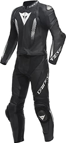 Dainese Lederkombi Laguna Seca 5 zweiteiler Motorradkombi Leathersuit, BLACK/BLACK/WHITE, 58