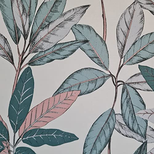 Stoff Meterware Baumwollstoff Satin Ficus sauge Gummibaum weiß salbe rosa Dekostoff 0,5