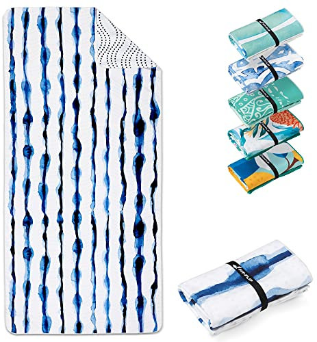 Fit-Flip Strandtuch XXL - Mikrofaser Badetuch - Strandtücher leicht und schnelltrocknend - 100% recyceltes Mikrofaser Handtuch - Strandhandtuch zum Baden (Batik Stripes 160x90cm)
