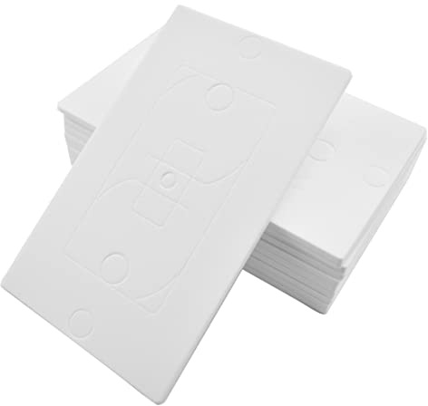 Aifeier ET Steckdose Wandplatte Isolierung Dichtung Lichtschalter Steckdose Schaumstoff Isolierung Pads Wetterfeste Dichtung Versiegelung Ersatz Steckdosenabdeckungen (2,4 x 4,3 Zoll, 25 Stück Weiß)