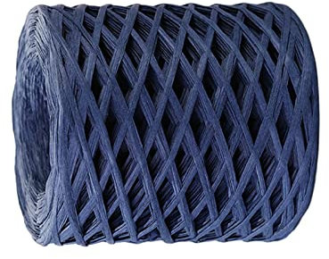 Colcolo 200 m/Rolle Bast-Papierband, Ornament, langlebig, recycelbar, zum Weben, Geschenkverpacken, Häkeln, Floristen, Basteln, Boxen, Verpacken, Dunkelblau