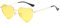 Ggpyyon Herz Sonnenbrille Damen Polarisierte Love Herzform Sonnenbrille Hippie Gläser Brille Metallrahmen Trendy UV400 Schutz(Gold/Gelb)
