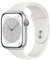 Apple Watch Series 8 (GPS + Cellular 45mm) Silver Aluminium Case with White Sport Band (Renewed)