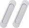 MOROBOR Poignées de Porte Coulissante Encastrées Ovales, 2pcs Tirettes de Porte de Placard en Alliage D'Aluminium Argenté avec Vis de Montage pour Porte de Grange Coulissante (150mm)
