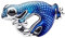 Lkwidi Charme Metallic Blue Gecko Charms-Anhänger 925 Sterling Silber Charm Bead Pendant für Europäische Armbänder und Halsketten