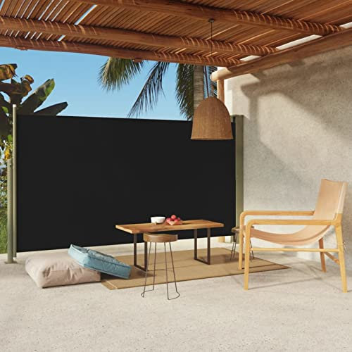 BaraSh Seitenmarkise Ausziehbar 170x300 cm Sichtschutz Garten Sichtschutz Ausziehbar Zaunelemente Sonnenrollo Balkon AußEn Schwarz