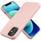 TAXXOE Silicone Case Compatible with iPhone 12 Case/12 pro case Soft Ultra Slim Protective Shockproof Liquid Silicone Phone Case,Anti-Scratch Microfiber Lining, 6.1 Light Pink