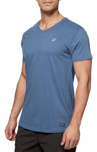 Indicode Herren INClever T-Shirt mit V-Ausschnitt aus 100% Baumwolle | Herrenshirt Sommershirt Männer China Blue, M