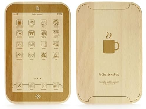 Monsterzeug FrühstücksPad, Frühstücksbrett mit Gravur, Personalisiertes Holz Schneidebrett, Frühstücksbrettchen, Küchenbrett, Holzbrett, Schneidebretter für Küche, Brettchen mit Name, Brett