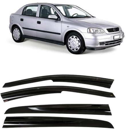 IKC Store Windabweiser für Opel Astra G 1998 1999 2000 2001 2002 2003 2004 Windabweiser Auto Seitenfenster Visier Vent Shade Regenschutz Hellschwarz 4 Stück
