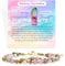 Farfume Armband Damen Edelstein Perlen Armbänder, Chakra 4mm Kristall Natürliche Echte Steine Schmuck Geschenke für Frauen(Regenbogen-Turmalin)