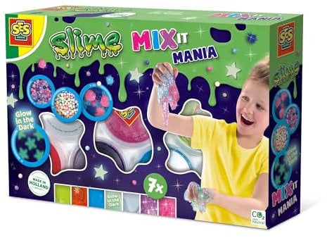 SES Creative 15019 - Schleim Mix it Mania, Bunter Experimentierschleim für Kinder, Diverse Farben