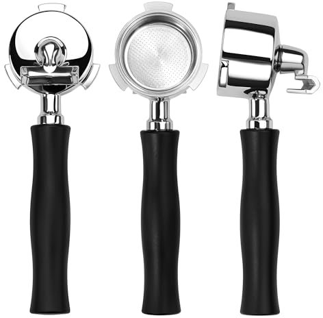 Normcore Porte-filtre à double bec 51 mm 3 oreilles, poignée en aluminium anodisé avec panier filtrant de 18 g compatible avec les machines à café Delonghi Dedica EC680 et EC685, et SMEG & EUPA