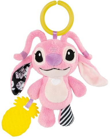 Clementoni Disney Baby Angel On The Go Plush Stitch – Peluche para bebé, Juego Infancia, Juguete, Primera Actividad, muñeco recién Nacido, Lavable, Color (17937)