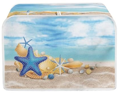 Psesaysky Seestern-Toaster-Abdeckungen, Brotbackmaschine mit Haken oben, maschinenwaschbar, Backgeschirr, Staubschutz, kompatibel mit den meisten 2-Scheiben-Toastern