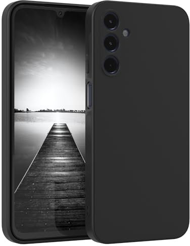 EAZY CASE - Silikonhülle für Samsung Galaxy A15 Hülle Silikon Case Schwarz stoßfeste Handyhülle Galaxy A15 Schutzhülle mit Kameraschutz Dünn Premium Schutz Cover TPU Phone Bumper in Schwarz Matt