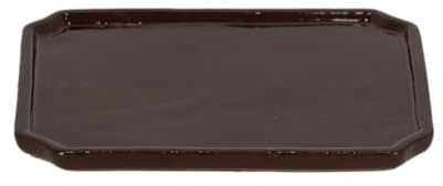 Plateau pour Pot à Bonsai Rectangulaire M en Terre Cuite - Marron - L 20,6 X P 16,7 X H 1,4 Cm