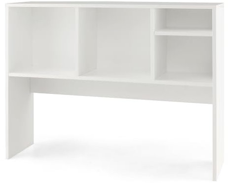 SFAREST Desktop Bookshelf Organiser, Multipurpose Wooden Countertop Bookcase with Storage Cubbies, Freestanding Display Hutch Shelves for Bedroom Home Office(White,94 x 25 x 73cm)