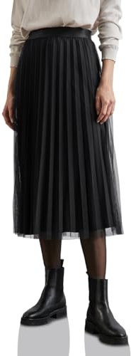 STREET ONE Damen A361619 Plissée-Rock,Schwarz, 34