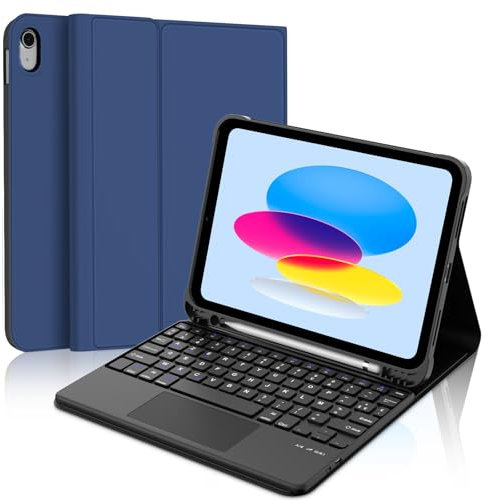 WINCHKING Clavier pour iPad 11 ème A16 2025 - Coque Clavier iPad 10eme Generation 2022, Trackpad Multi-Touch, AZERTY