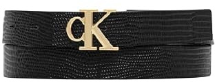 Calvin Klein Damen Monogramm-Schnalle 2,5 cm Ledergürtel