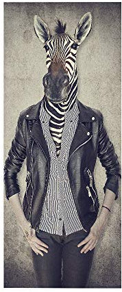 FYRHLH 3d Türtapete Selbstklebend Zebra Türposter Fototapete, Schlafzimmer Wohnzimmertür Aufzug Tür Aufkleber B85 x H205cm