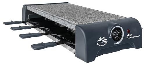 LITTLE BALANCE 8751 Granit & Cheese Meuuuh…!, Appareil à raclette, Sans PFAS, Pierrade, Pierre naturelle Granit, Multifonctions, 8 personnes, 1300 W, Poivre