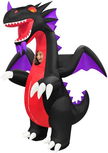 Danxilu Aufblasbares Kostüm für Erwachsene Ganzkörper-Drachenkostüm Aufblasbares Kostüm für Männer und Frauen, Lustiger, Ausgefallener Aufblasbarer Anzug für Halloween-Partys, Cosplay, Urlaub