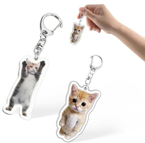 TEOZBLU Keychain Cat, porte-clés amusant et ami, cadeaux mignons pour votre partenaire, Multicolore.