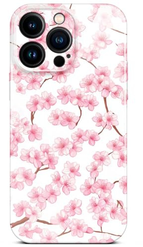 ONEFLOW Flower Cover für iPhone 14 Pro Max Hülle in Floral Optik, Blumen Designer Case Handy Schutzhülle mit Kameraschutz, Hardcase dünne Handyhülle Blumenmuster, Kirschblüten