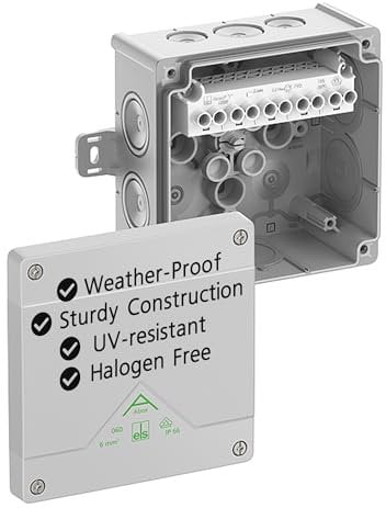 Spelsberg Abox 060 AB-6² – Professionelle IP66-Abzweigdose mit erhöhtem Schraubklemmenblock – VDE-zertifiziert, externe Befestigungspunkte für Industrie & Außenbereich (Grau)