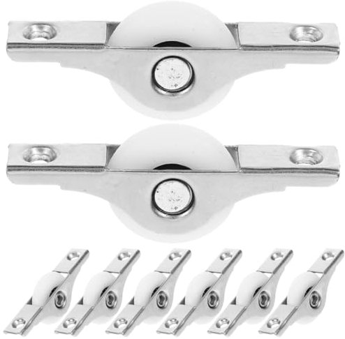 HOMSFOU 8Pcs Ruedas De Puerta Corredera De Nylon, Rodillos De Reemplazo Para Ventanas Y Armarios, Guía De Rueda De Puerta Corredera, DiseñO Blanco, 25Mm