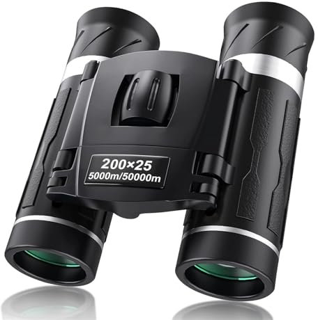 Ferngläser für Erwachsene - 200 × 25 Hochleistungsoptik, HD -wasserdichte, kompakte Vogelbeobachtungsgetriebe | Bak4 Prism Lens Clarity, Easy Zoom Scope Outdoor, Konzert, Jagd, Sport