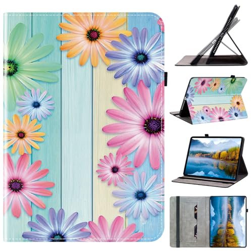 DayQiQiPu Case for Amazon Fire HD 8 (8 Inch, 6th/7th/8th Gen, 2016/2017/2018 Release) PU Leather Flip Sunflower Pattern Tablet Protective Cover With Card Slots & Stand Multi-Functional Shell,09
