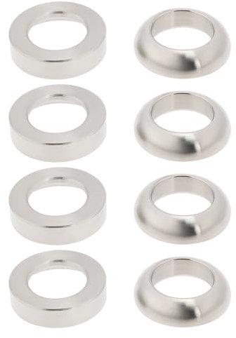 ECSiNG 8 Stück M6 Titan Konkave Unterlegscheibe Konvexe Unterlegscheibe 12 X 7mm für M6 Bolzen Fahrräder Motorräder Autos Silber